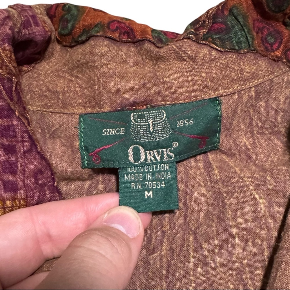 Vintage Orvis 100% Cotton Multicolor‎ Elephant Print Jacket Women's Medium - Picture 5 of 5